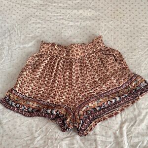 Angie High Waist Boho Print Shorts - Multicolor